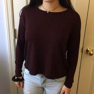 Maroon and black shirt